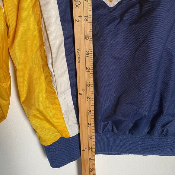 Vintage Spartans Baseball Jacket Windbreaker Mens Size Large Yellow Navy - Picture 3 of 7